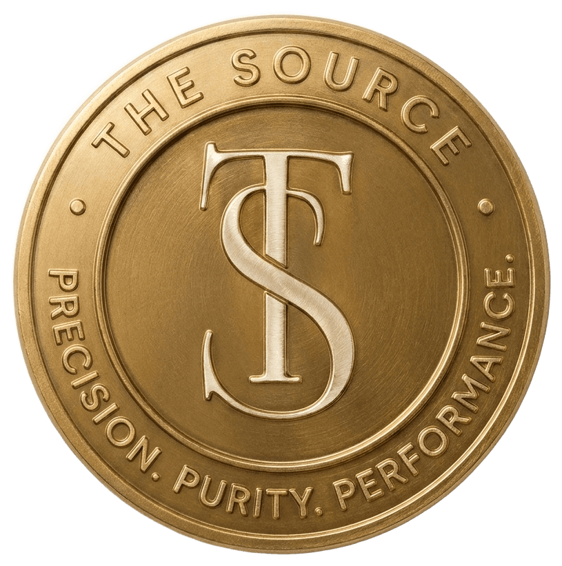 The Source challenge coin struck in gold