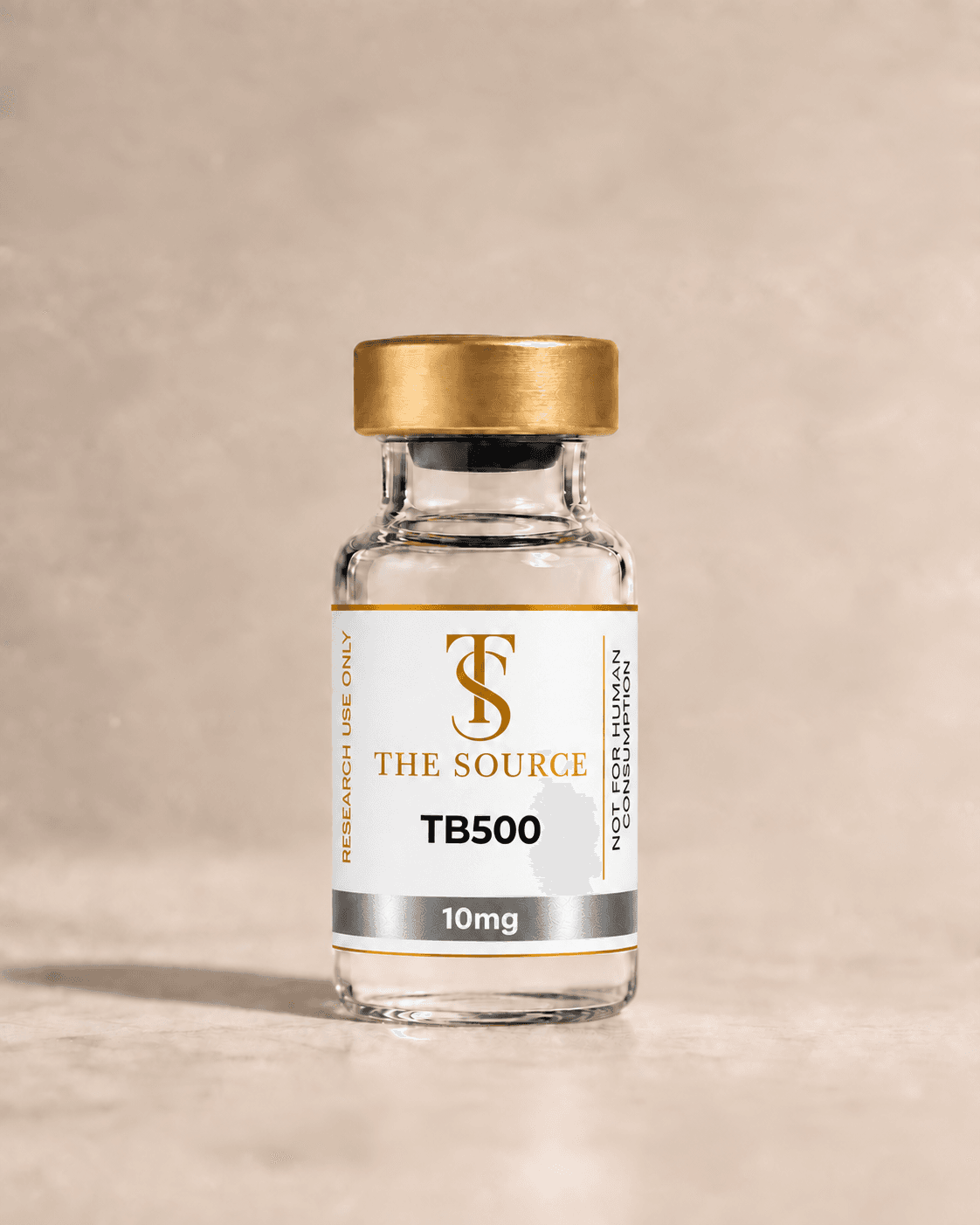 TB500, 10mg, The Source gold-capped vial