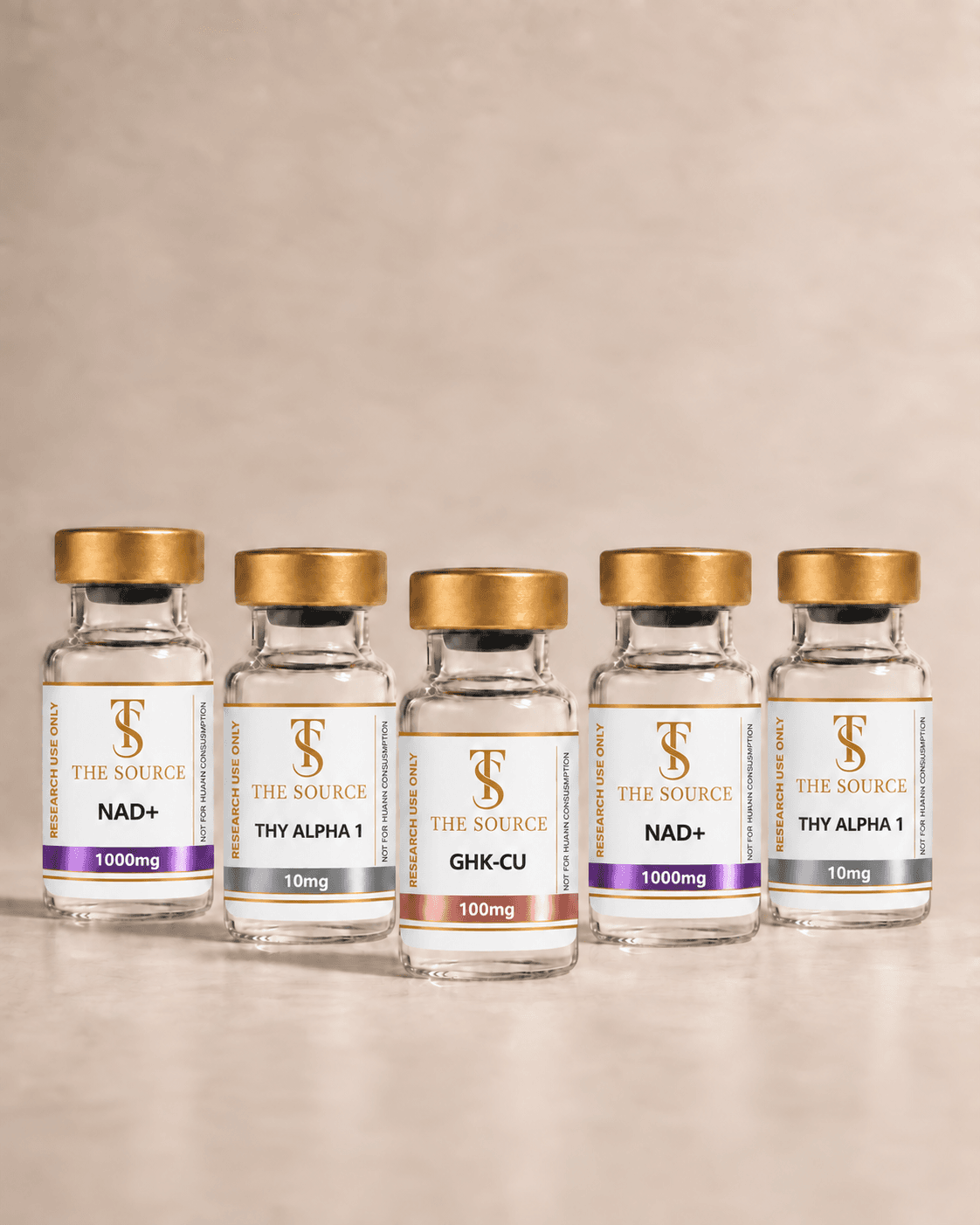 The Prime, 5 vials · NAD+ + GHK-Cu + Thymosin Alpha-1, The Source collection